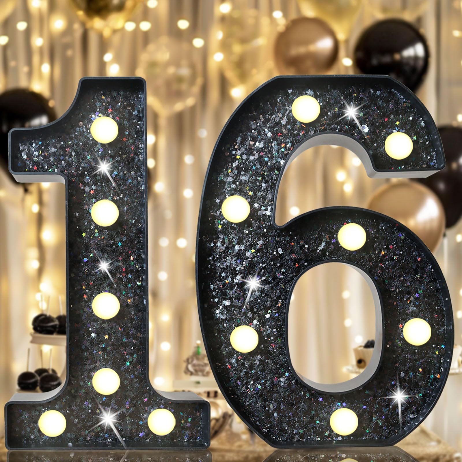 8.8" Decorative LED Light Up Numbers, Marquee Numbers Lights for 7th Birthday Decorations, Lighted Number Sign for Birthday Party Night Lights Wedding Anniversary Home Wall Decor, White Number 7 — view 29