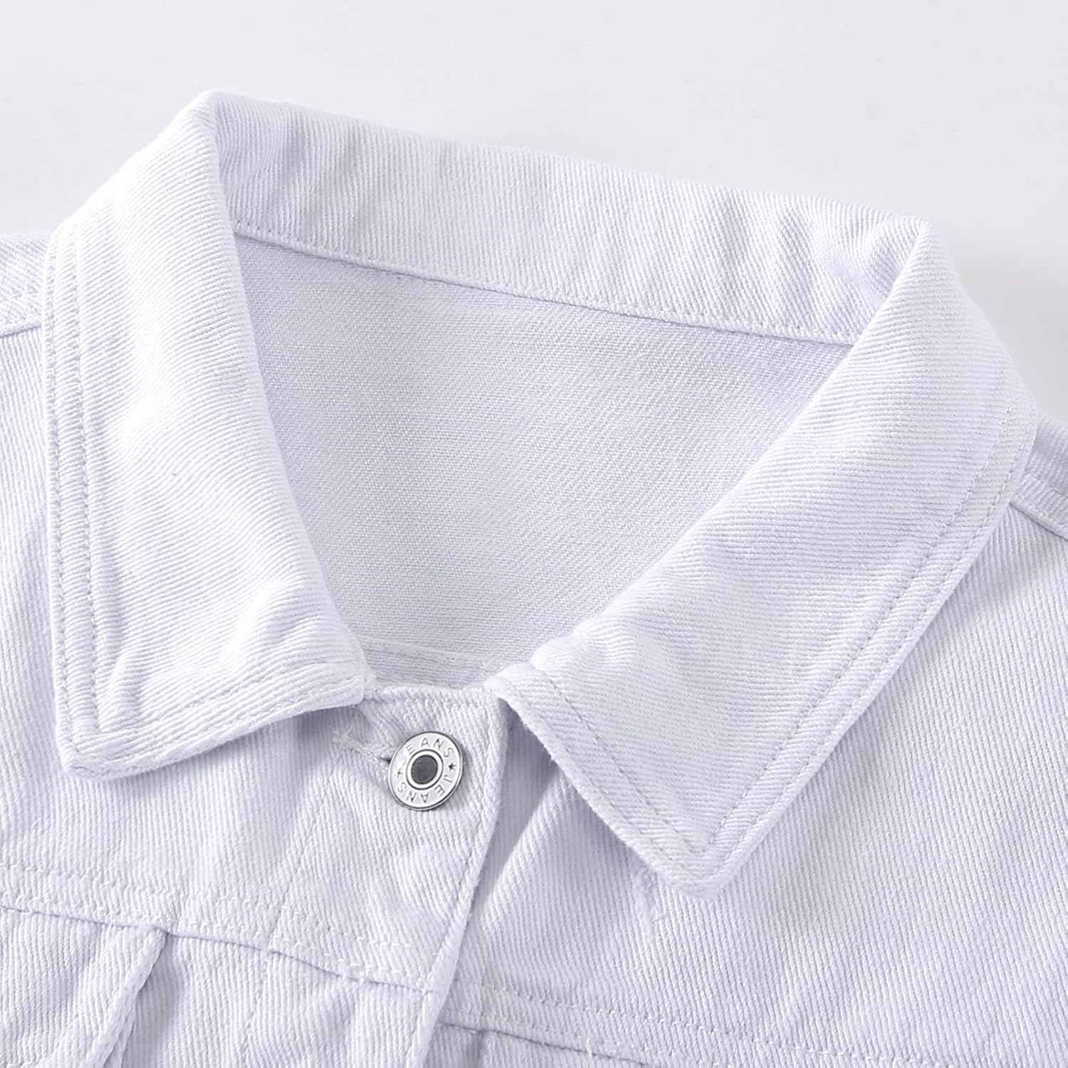 LifeShe Women's Basic Long Sleeve Button Down Distressed Denim Jackets Jean Jacket Coat - Image 4