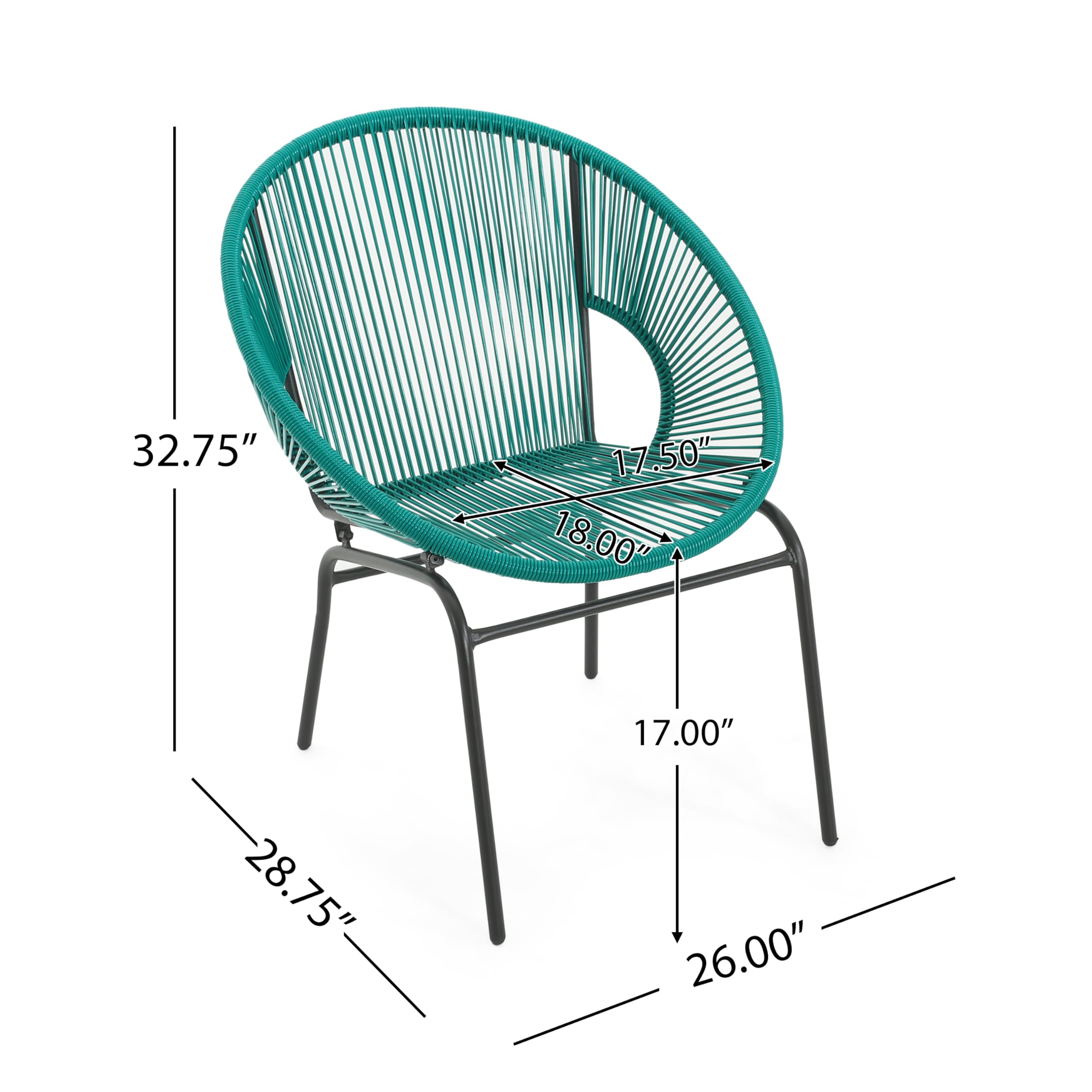 Juego de 2 sillas de mimbre para exteriores, sillas de club de tejido, sillas de asiento tejidas con cesta redonda, patas duraderas con marco de hierro, sillas de ratán para 4