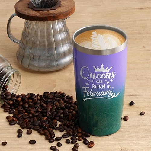 Miniatura 4 de LiqCool Vaso Queens Are Born In Febrero, regalos de cumpleaños de febrero, regalos de cumpleaños para mujeres, ideas de regalos de cumpleaños para