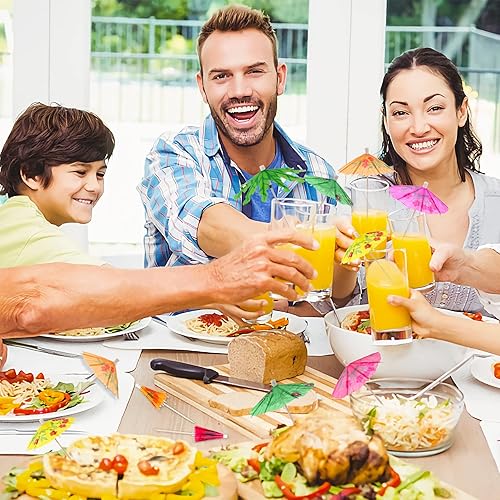 Miniatura 6 de UPINS 100 piezas de sombrillas de bebida para cóctel, palmera de coco tropical verde, sombrillas de papel, sombrillas de cóctel para cupcakes,