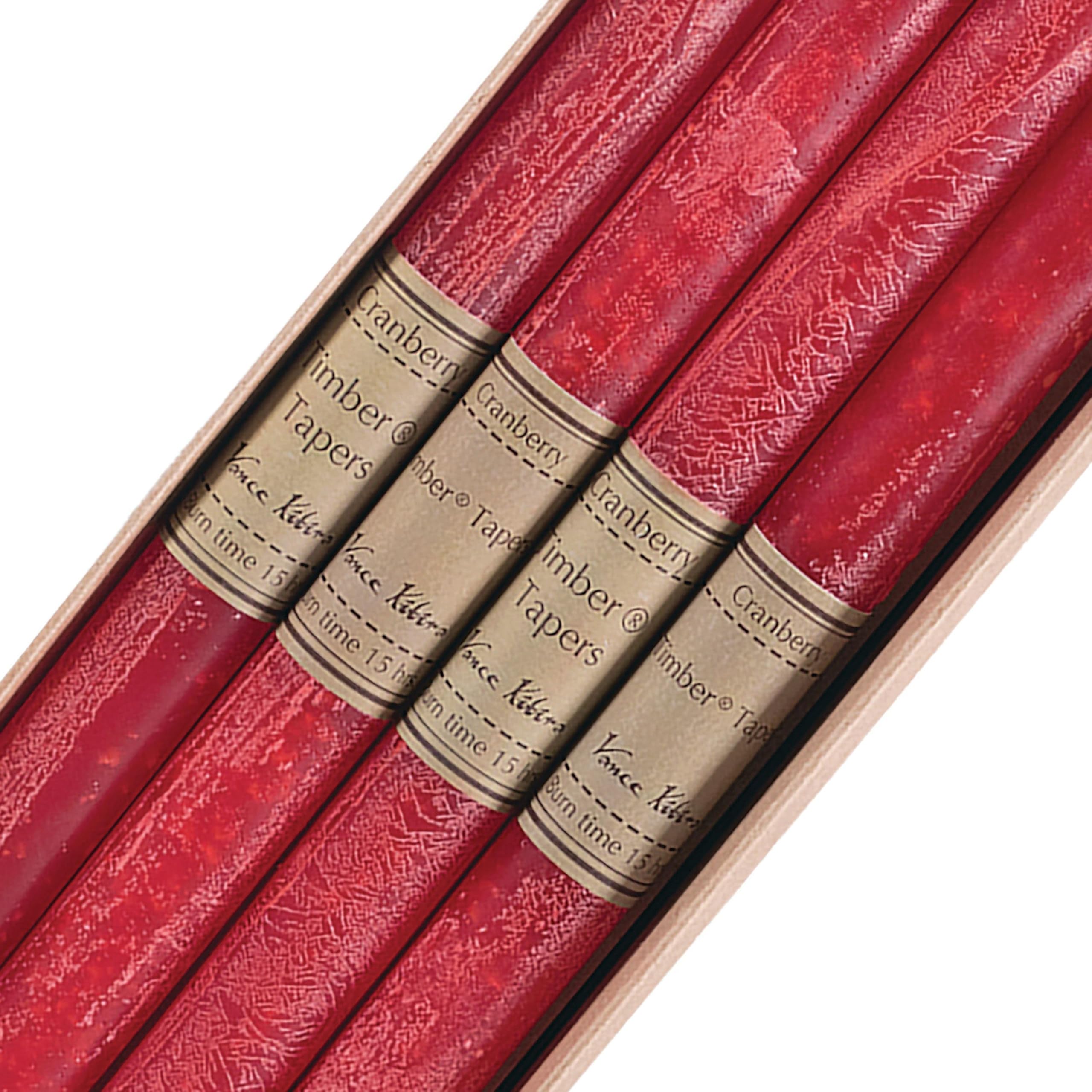 Sullivans Vance Kitira Timber Taper Set of 12 Candles, Clean-Burning, Environmental-Friendly, Scentless, Real-Wax Candles, Home Décor, Hosting Décor