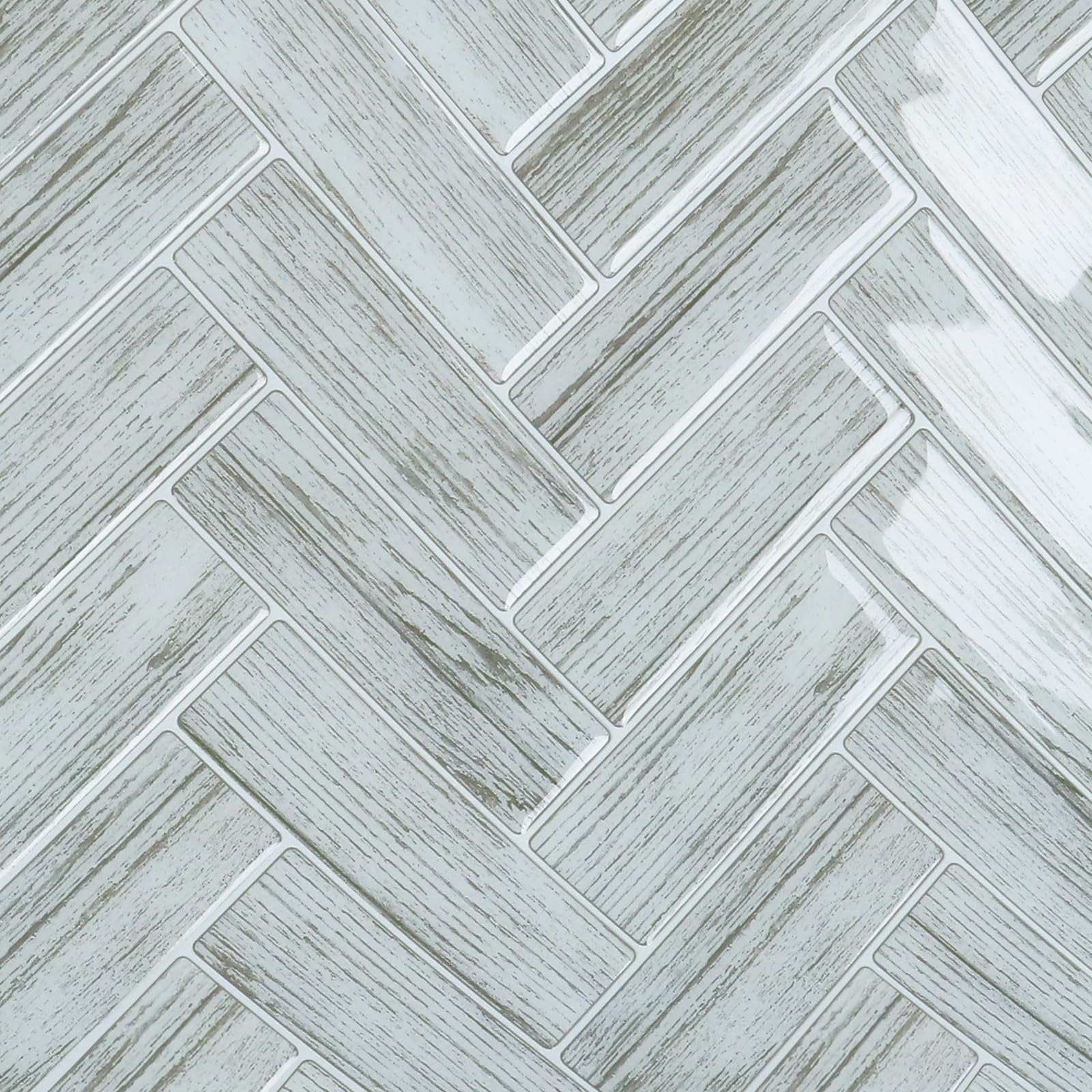VaryPaper 20 Sheets Herringbone Peel and Stick Backsplash Tile for Kitchen Back Splash Stick on Tiles for Bathroom Waterproof Removable Self Adhesive