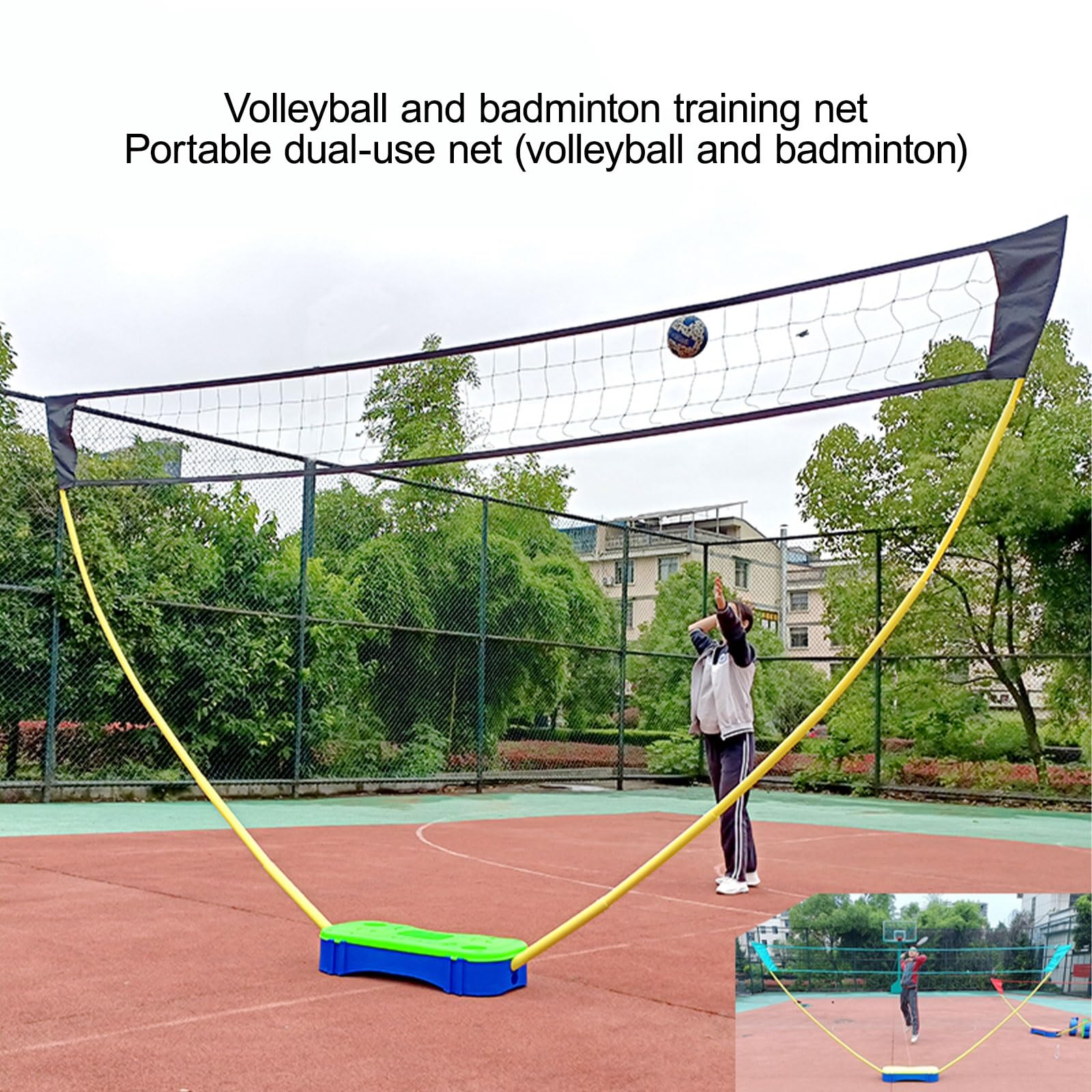 Set di reti sportive pieghevoli portatili – Sistema di pratica autoportante per colpire e servire trapani, ideale per giochi in famiglia al chiuso e all'aperto