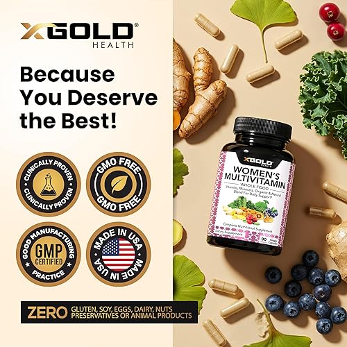 Miniatura 5 de Multivitamínico diario vegano para mujer 50 Plus con ingredientes naturales orgánicos a base de alimentos integrales, jengibre, maca, complejo