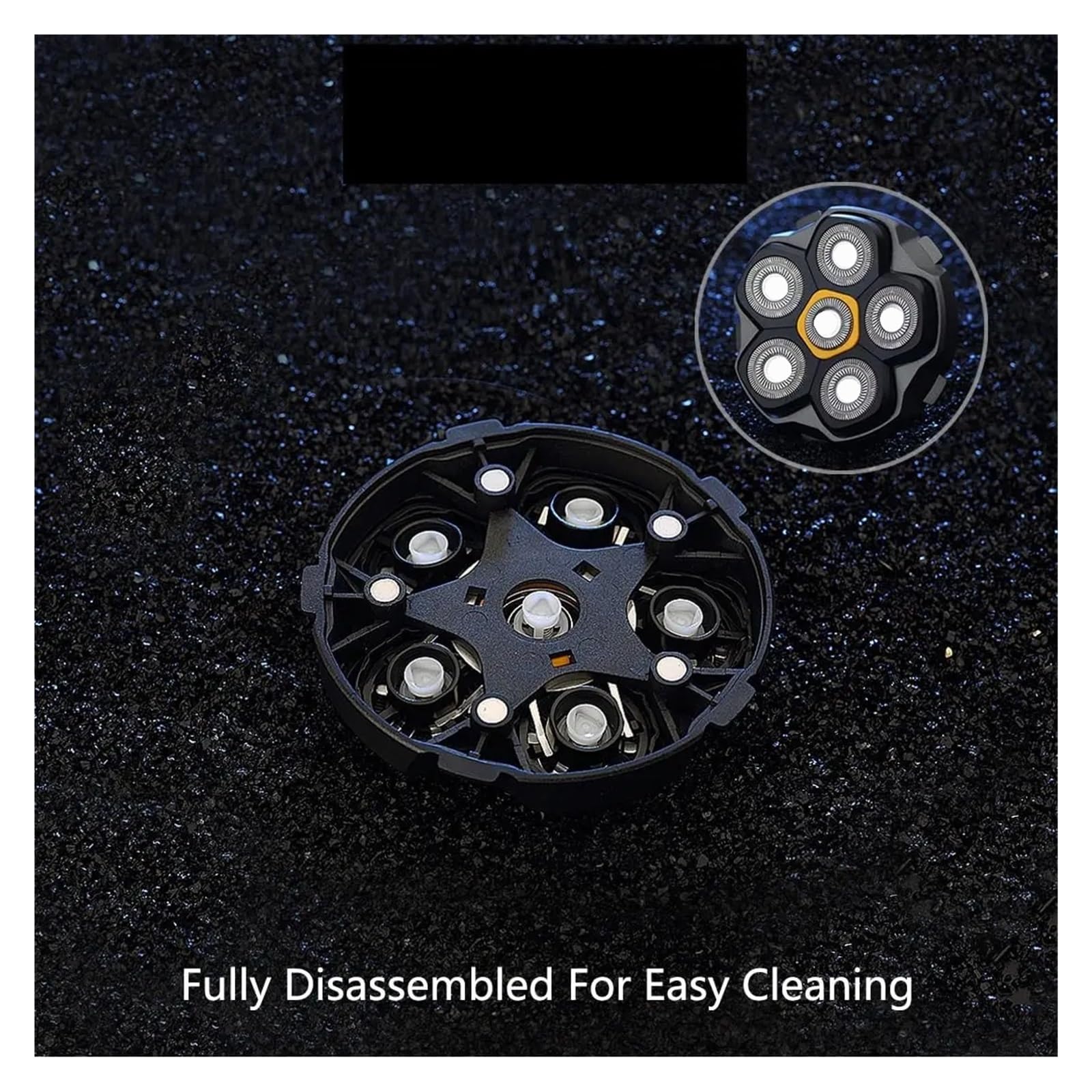 Cabezal De Afeitado De Repuesto Magnético Con Hoja 6D for Hombres Calvos, Cabezales De Repuesto for Afeitadora, Cabezales De Repuesto Eléctricos(2pcs)