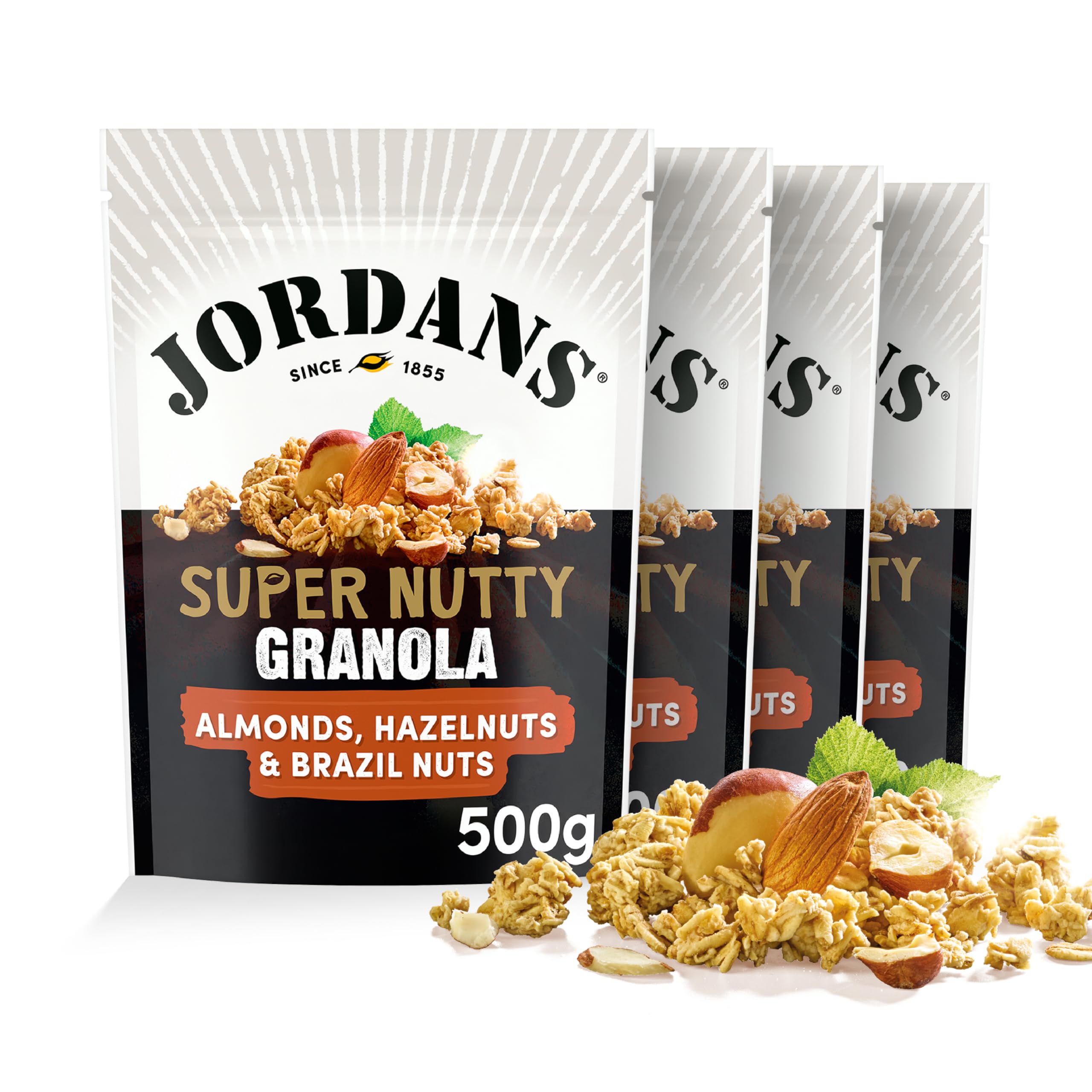 Jordans Granola Super Nutty | Breakfast Cereal | High Fibre | 4 PACKS of 500g