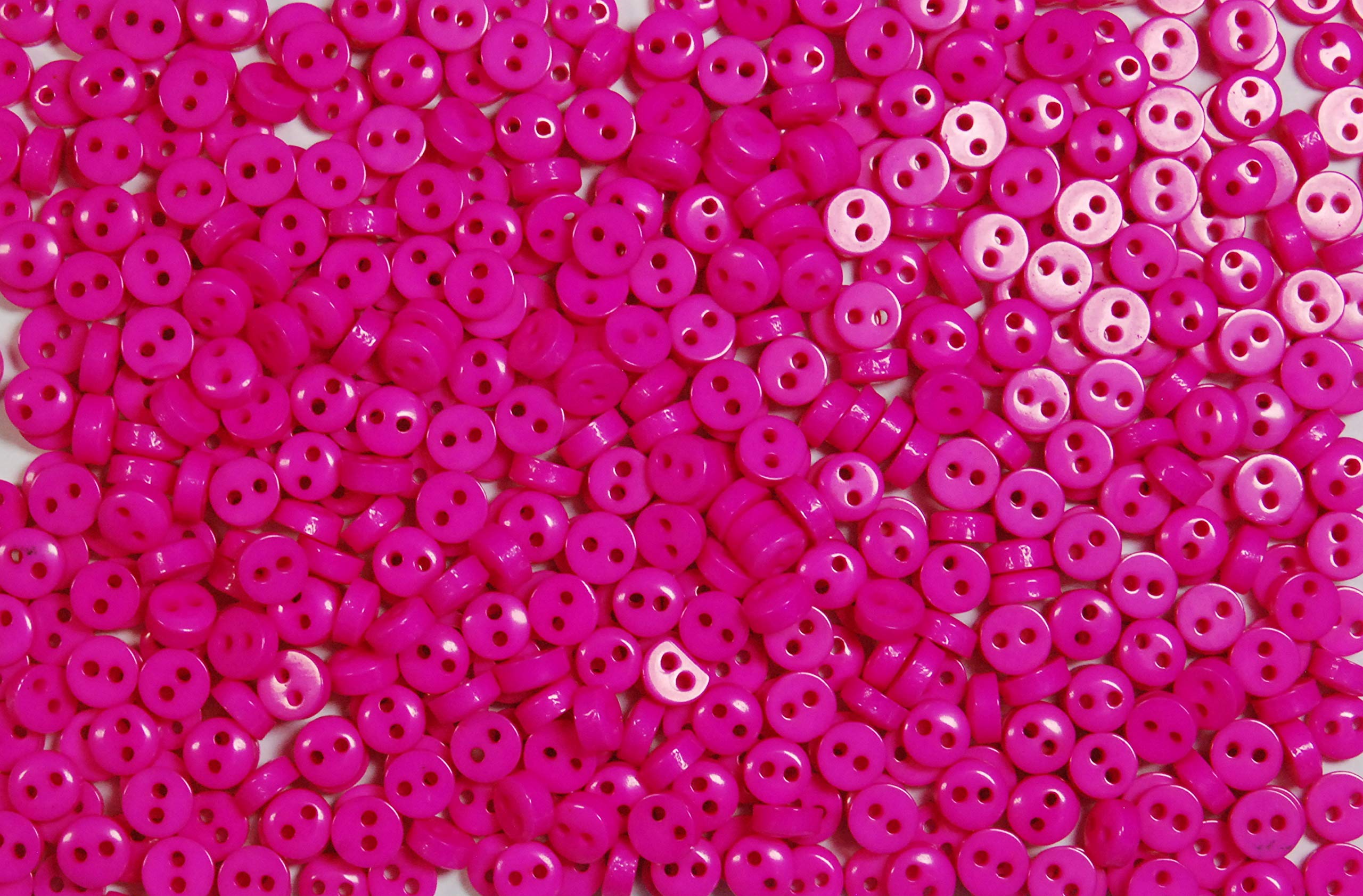 celloexpress 3mm Mini Buttons for Dolls & Soft Toys Clothes - Assorted Colours & Designs (Pink, Pack of 2000)
