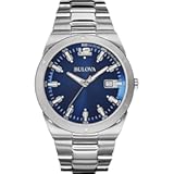 Men&apos;s Classic Stainless Steel 3-Hand Calendar Date Quartz Watch&comma; Blue Dial&comma;43mm Style&colon; 96B220