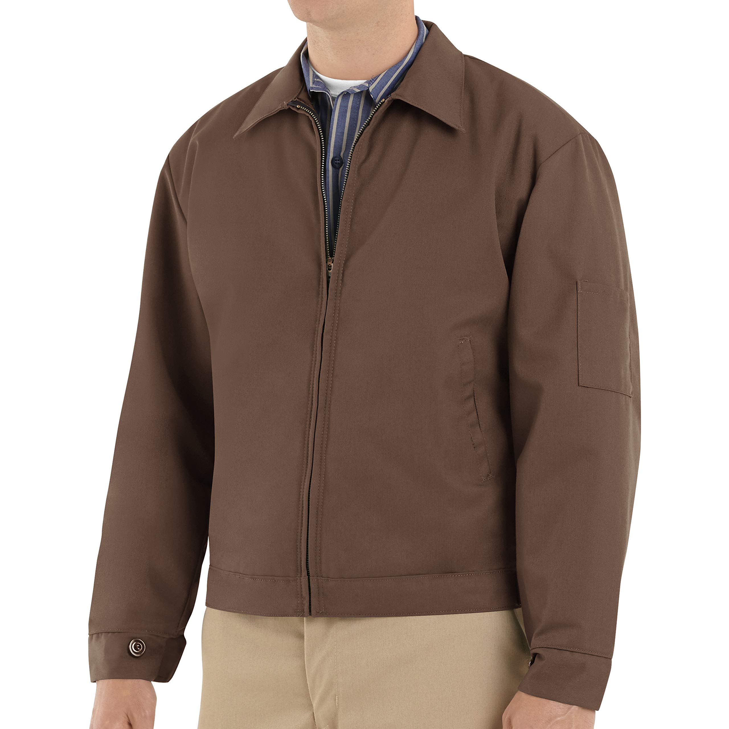 Red Kap Men's Brown Slash Pocket Jacket, Xxxl Tall