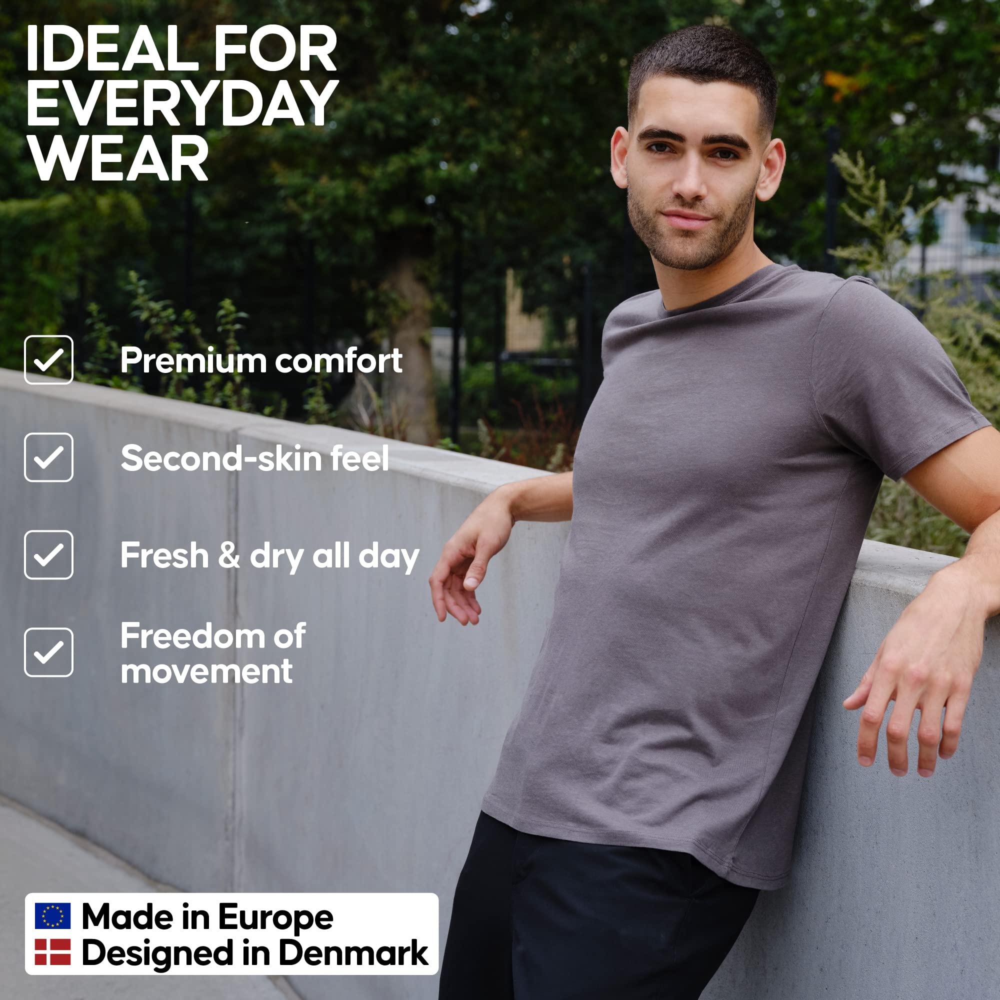 DANISH ENDURANCE Maglietta Uomo Maniche Corte, Morbida T-Shirt in Cotone Biologico Premium