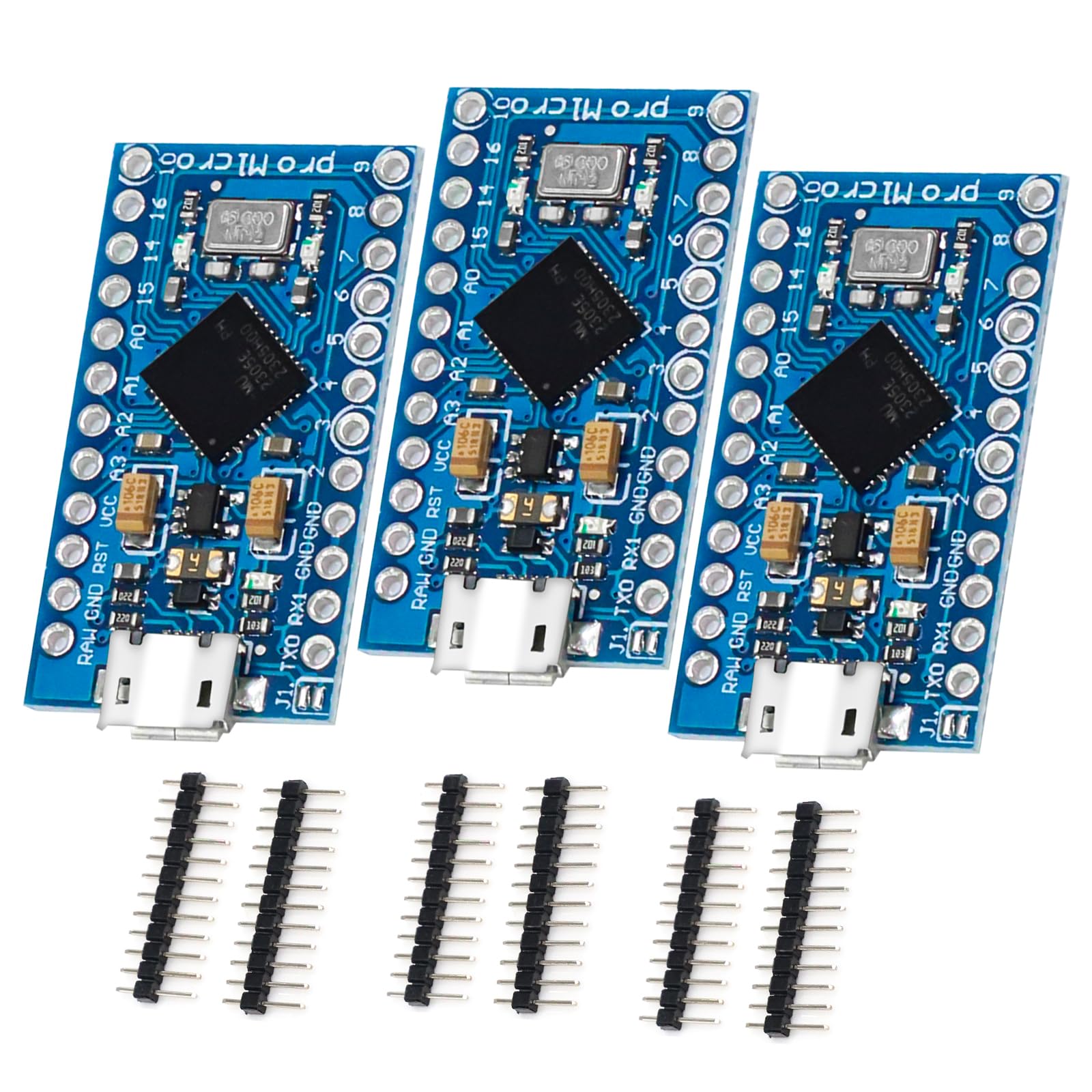 Schede Pro Micro Con Chip 32U4 - 3 Pezzi, 5V 16MHz, Compatibile Con Arduino