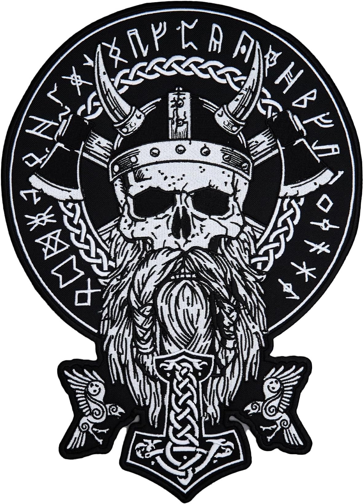 Odin Large Large Back Embroidered Patch for Vest / Iron-on / Sew on Multicolor