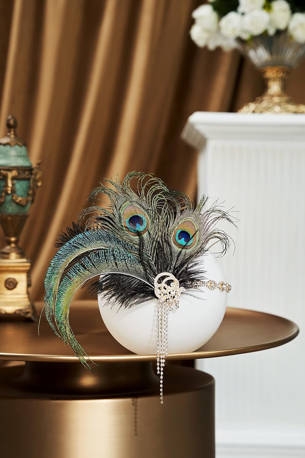 BABEYOND 1920s Flapper Headpiece Headband - Roaring 20s Great Gatsby Feather Headband 1920s Flapper Gatsby Accessories - Image 2