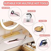 Vista 6 de Heysam Alfombrilla de silicona resistente al calor para herramientas para el cabello, almohadilla térmica, cubierta de alfombra de viaje para Rubor