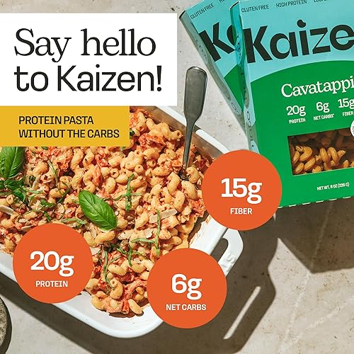 Miniatura 2 de Kaizen - Pasta cavatappi baja en carbohidratos, sin gluten, alta proteína, apta para dieta cetogénica, a base de plantas, hecha con harina de