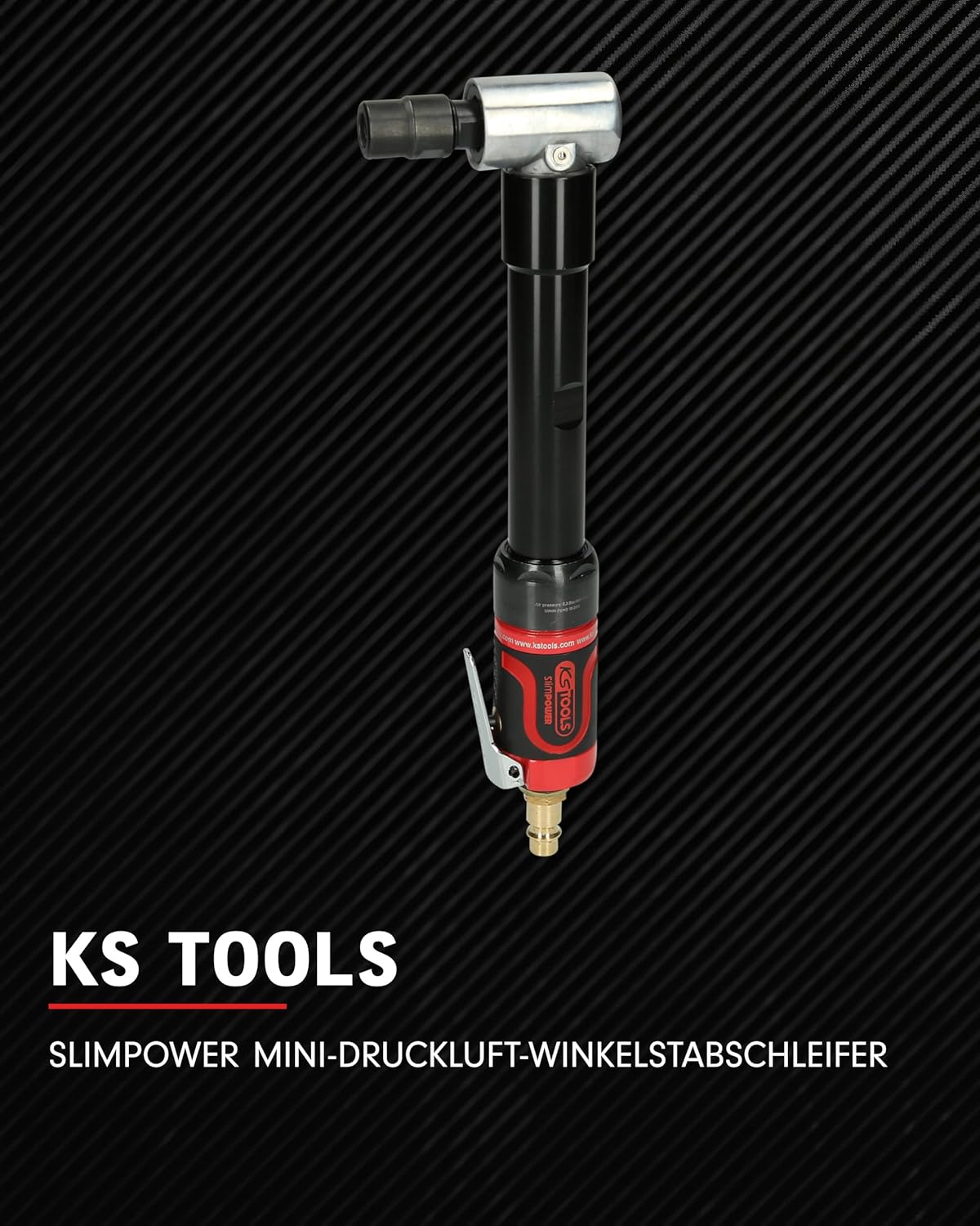 KS Tools SlimPower 515.5540 Compressed Air Angle Rod Grinder 18,000 RPM Robust Straight Grinder Angled with Continuous Speed Control