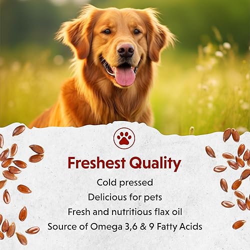 Vista 4 de Barlean's Flaxseed Oil for Animals, Pet Essential Liquid Omega 3 Fatty Acids Cat and Dog Oil Supplements for Skin and Coat, Omega 3 for Dogs, Cats