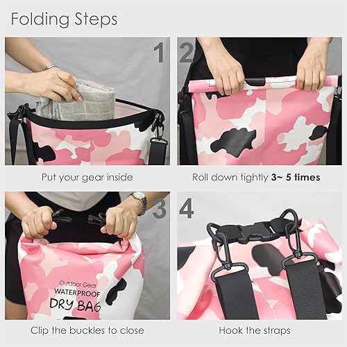 Miniatura 4 de Mochila impermeable de 5L10L20L30L40L, bolsas de almacenamiento impermeables flotantes para kayak, canotaje, natación, senderismo, camping y pesca