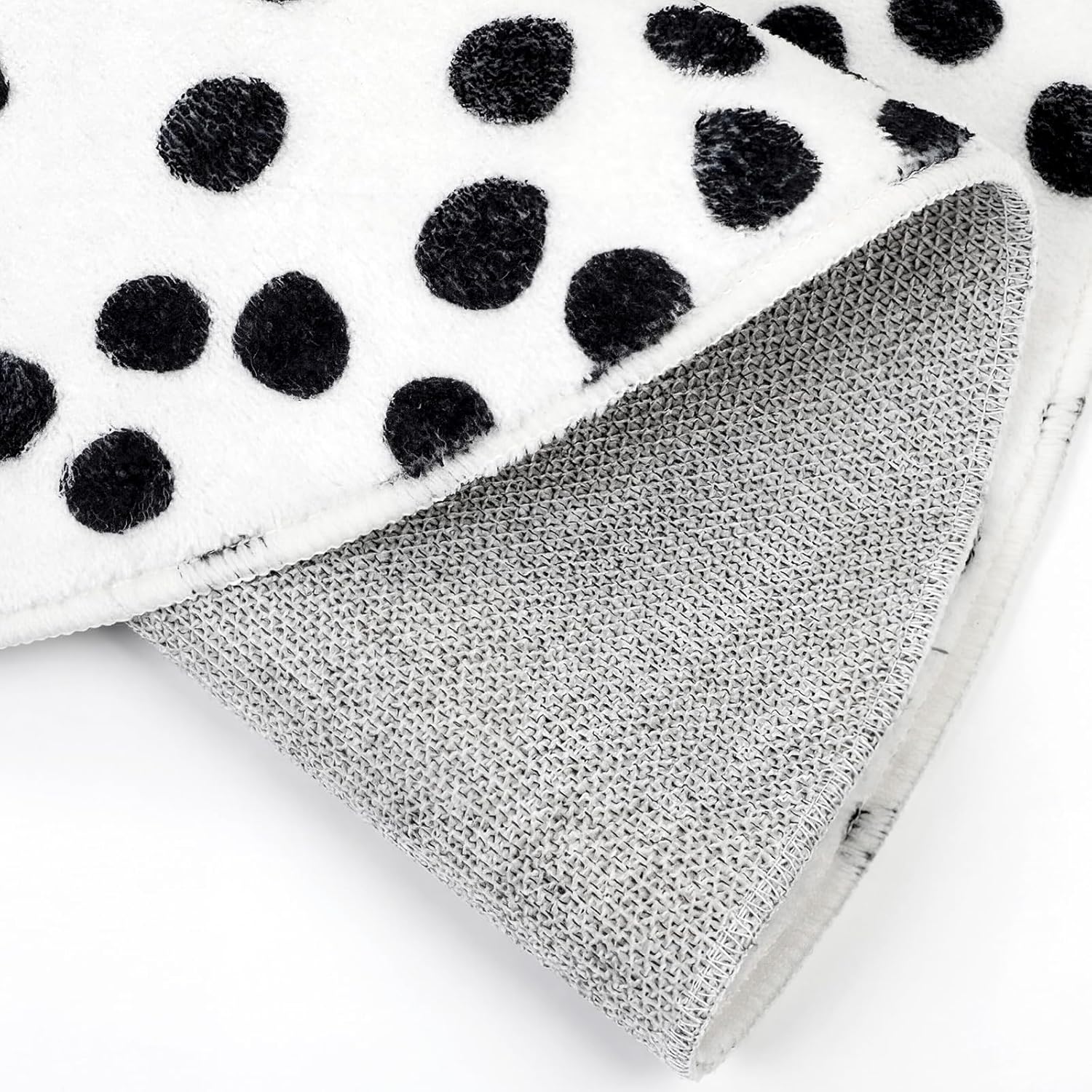 Back to School Classroom Rug 3ft Round Black and White Area Rug Non Slip Circle Polka Dot Rugs for Preschool Classroom Daycare Learning Centers Educational Study Playing Floor Mat Carpet