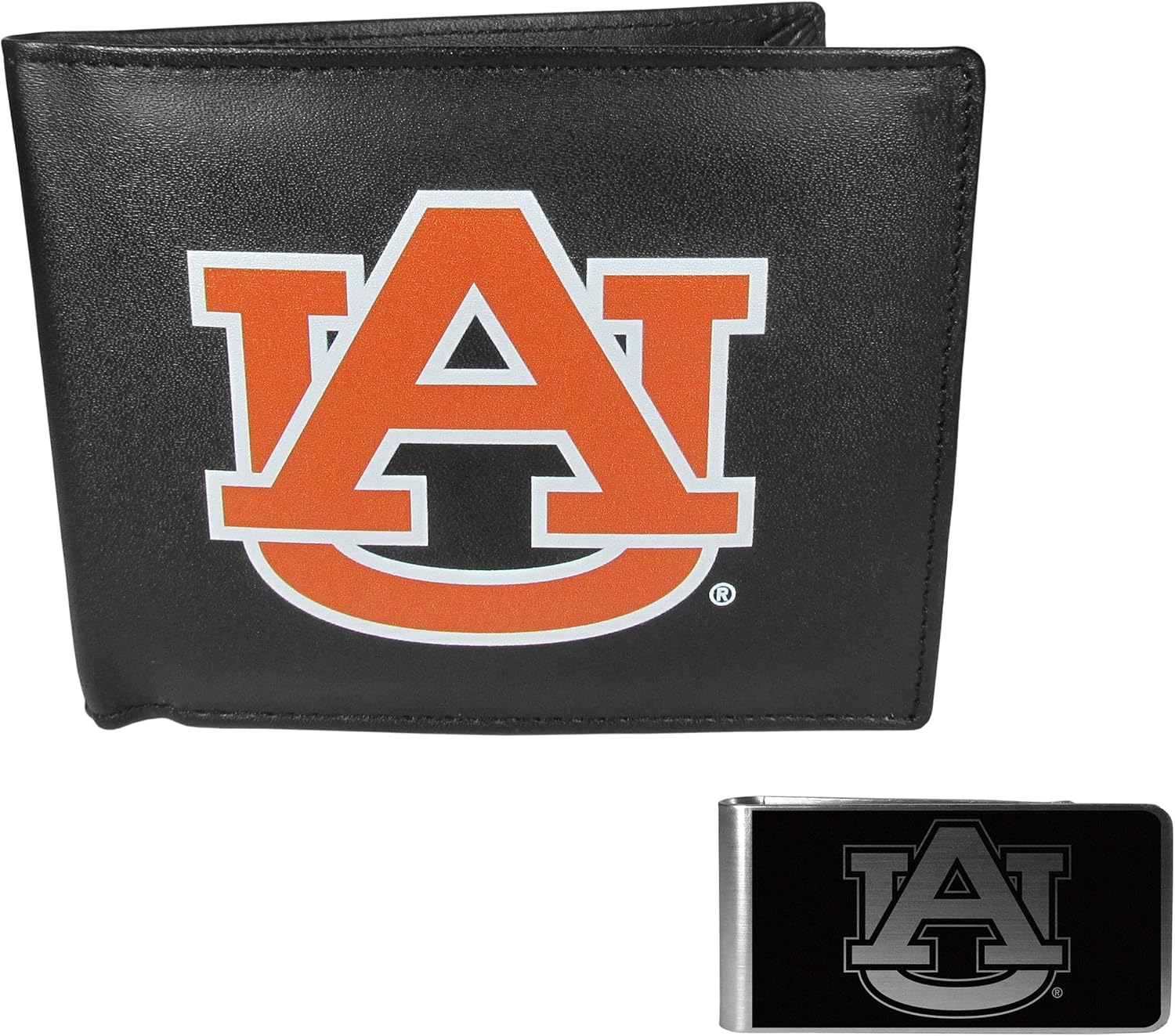 Siskiyou Sports NCAA Leather Bi-fold Wallet & Black Money Clip, Black, One Size