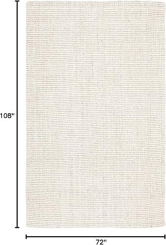 Vista 74 de Safavieh Natural Fiber Collection NF747A tapete de yute natural tejido a mano (5" x 8"), Yute, Natural Natural,Blanque/Marfil,Gris