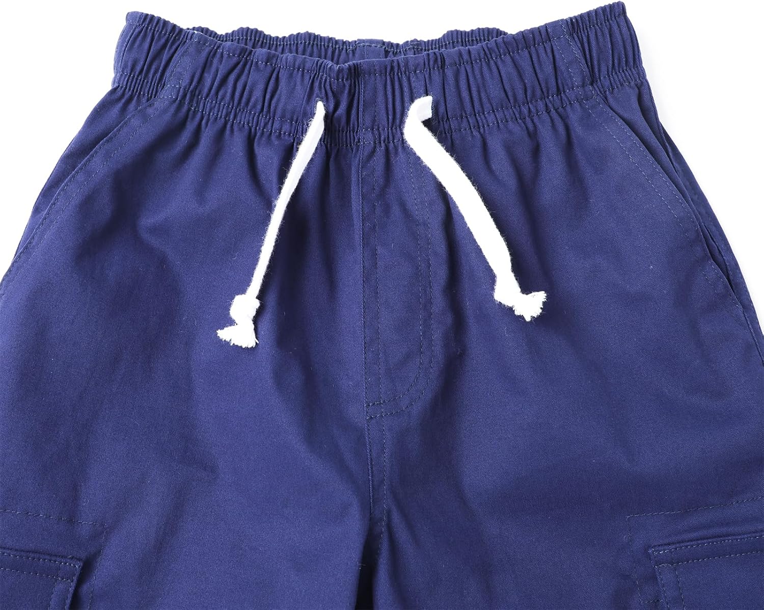 HILEELANG Kids Boy Cargo Shorts School Uniform Navy Blue Khaki Cotton Stretch Chino Shorts 5-17Y