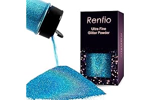 Renfio Holographic Ultra Fine Glitter Powder: Exploding Blue Brilliance