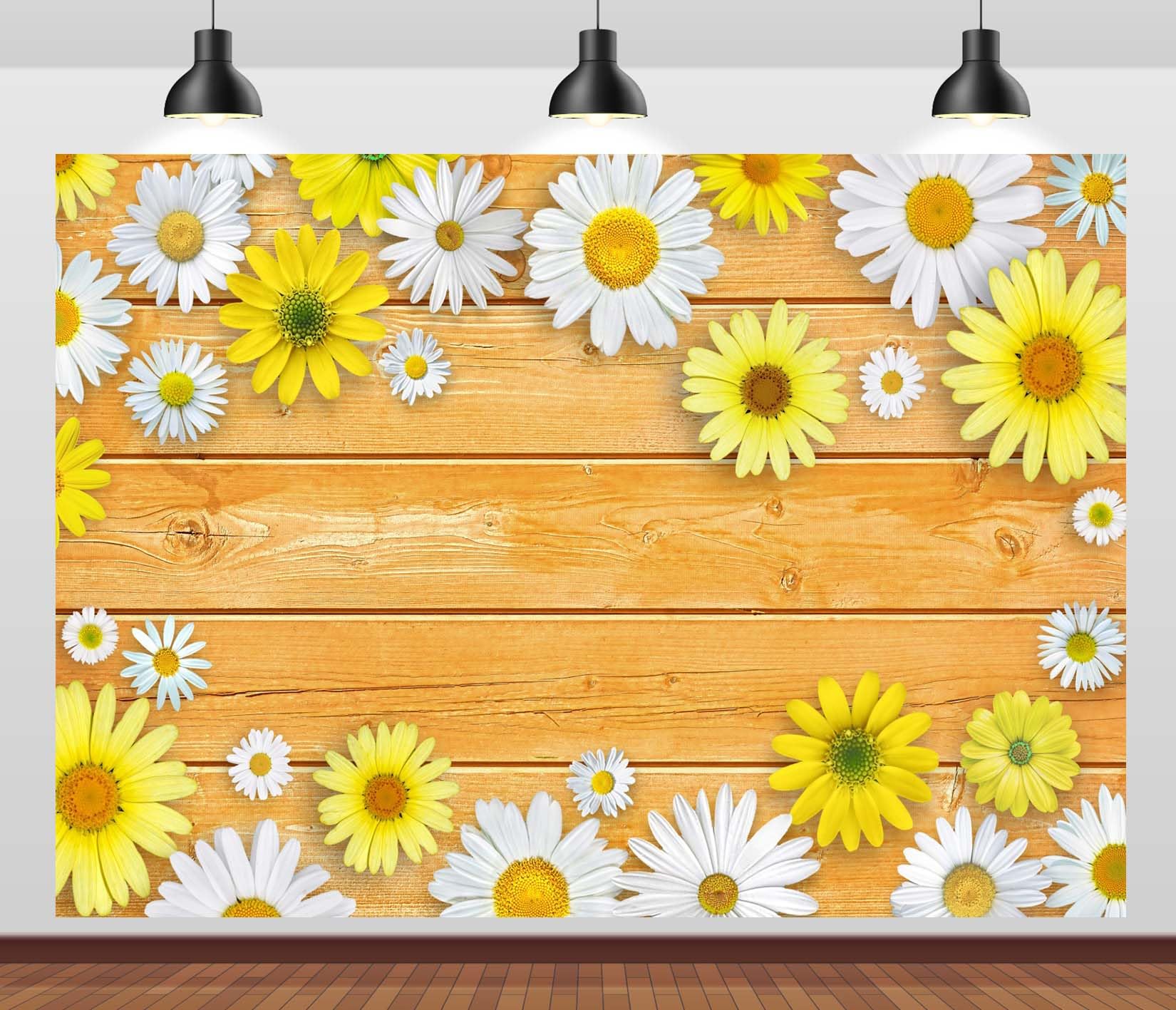 DAISY LOVERS フォトフレーム　激レア Amazon.com : Loccor 7x5ft Fabric Rustic Wooden Daisy Flowers
