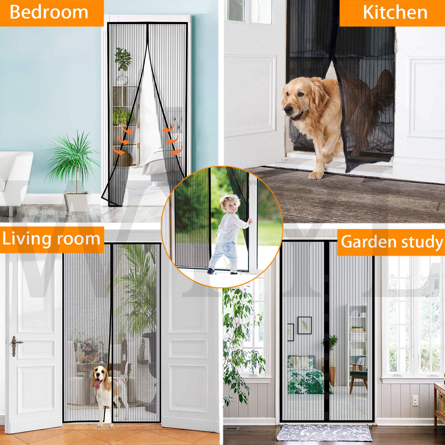 Moustiquaire Porte Fenêtre Magnétique 180220cm, Auto-AdhéSif