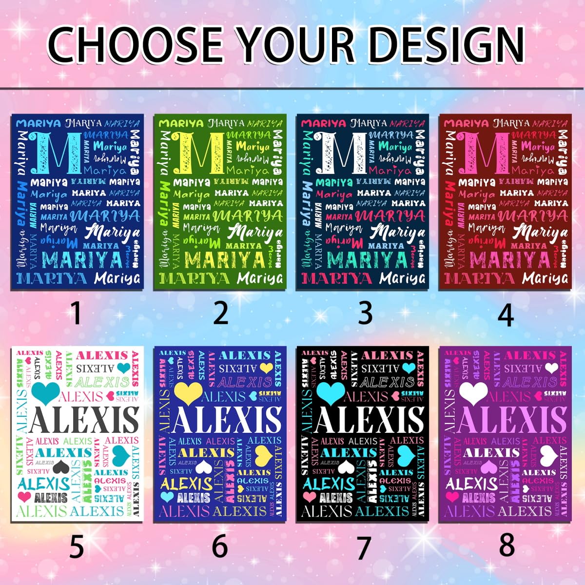 MyPupSocks Custom Blanket Name Hearts Daughter Son Name Blanket Personalized Blanket for Baby Girls Boys Baby Gifts (7 Sizes)