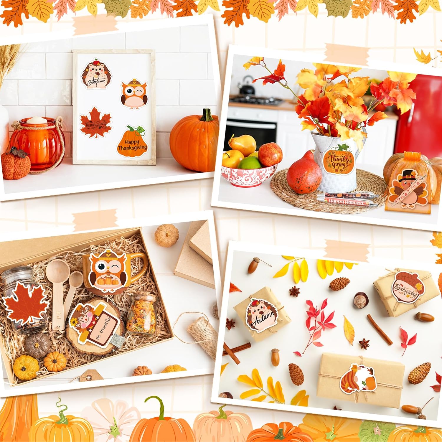 24 Sets Fall Sticky Notes and Thanksgiving Ballpoint Pens, Pumpkin Maple Leaf Acorn Shape Notepads Pens Fall Party Favors Thanksgiving Gifts Bulk for Coworker Teacher Nurse Office Supplies