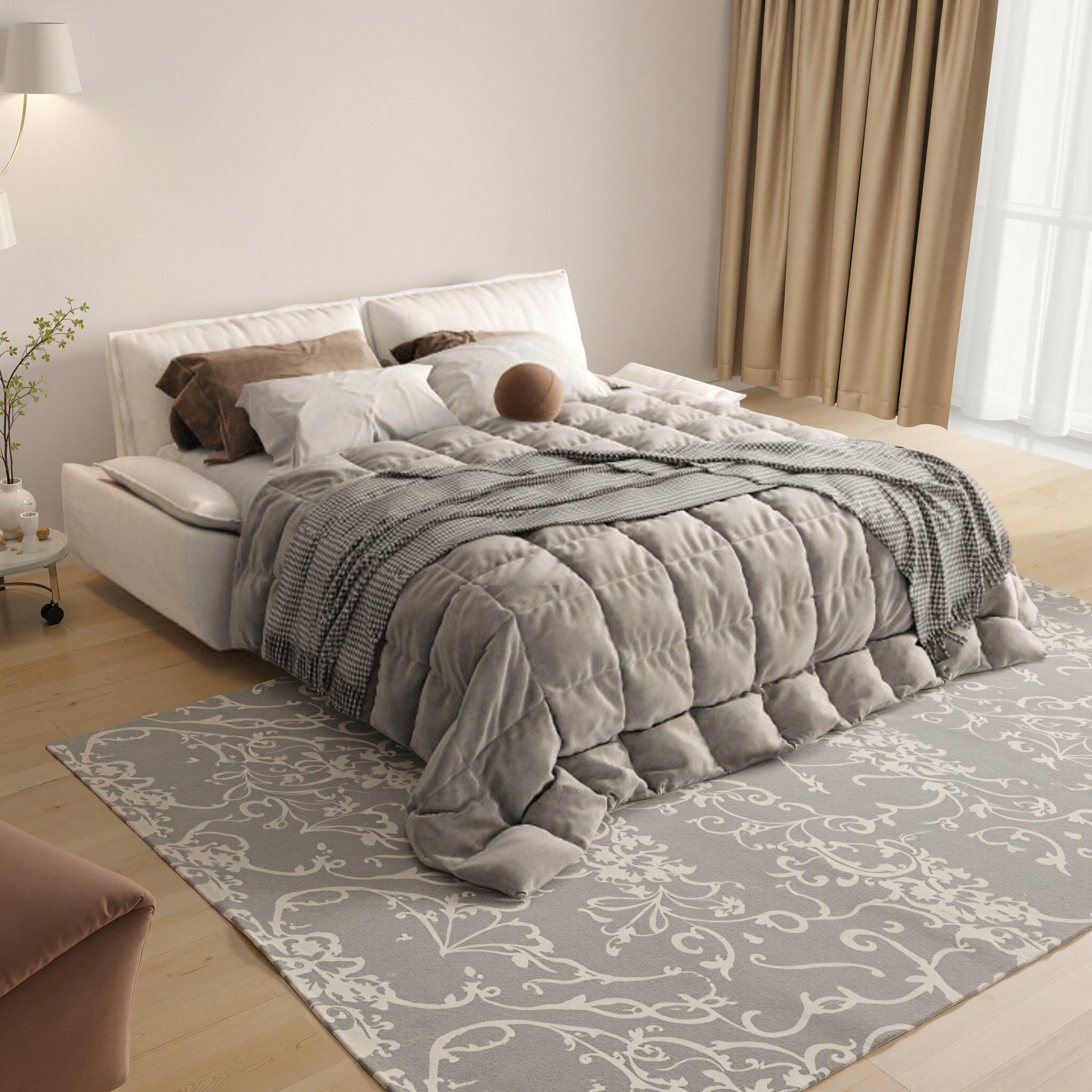 LINKHOO 73.2" Queen XL Size Pull Out Sofa Bed, 3-in-1 Convertible Sleeper Sofa with Side Storage, Folding Floor Sofa Lounge Couch, Velvet Loveseat Bed for Living Room, Bedroom, Office, Beige