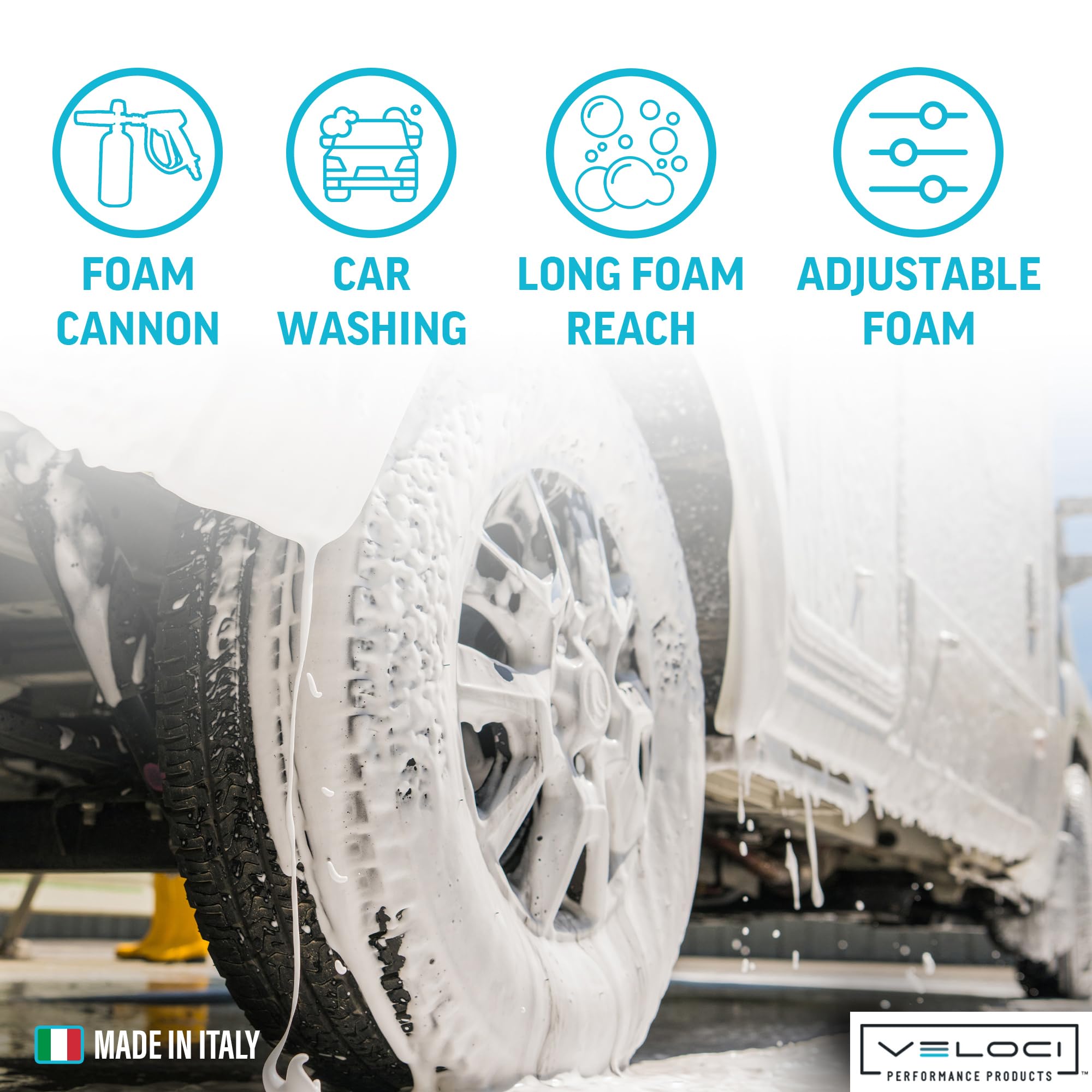 MTM Hydro Varita de cañón de Espuma, jabón y Botella – PF22.2 Kit de Boquilla Ajustable y depósito – Lavadora de Espuma de Alta presión para Lavado Profesional y Detalles para automóviles, Barcos,