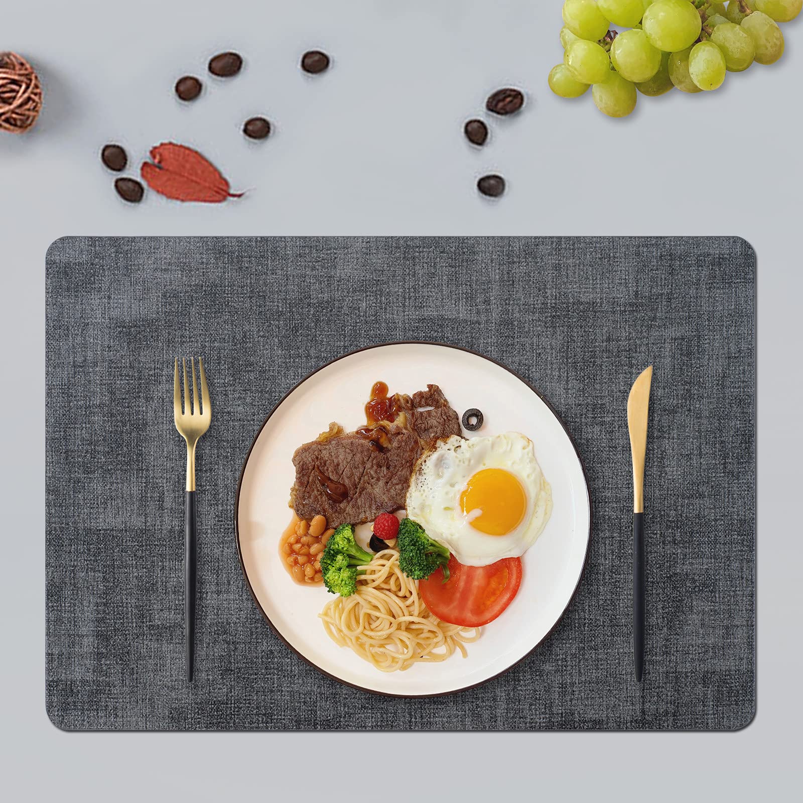 Artoid Mode Set van 6 placemats van pvc, vuilafstotend, hittebestendig Artoid Mode Set van 6 placemats van pvc, vuilafstotend, hittebestendig