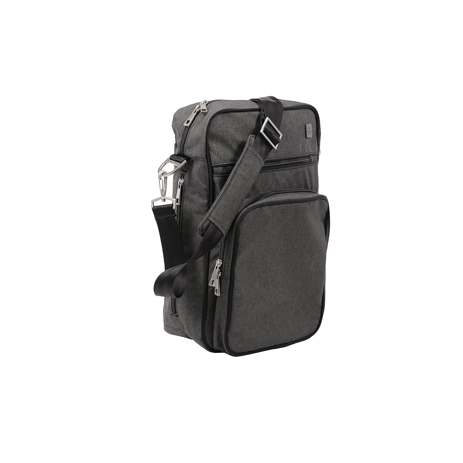 JuJuBe Helix Multi-Functional Crossbody Messenger/Diaper Dad Bag, Onyx Collection - Chrome