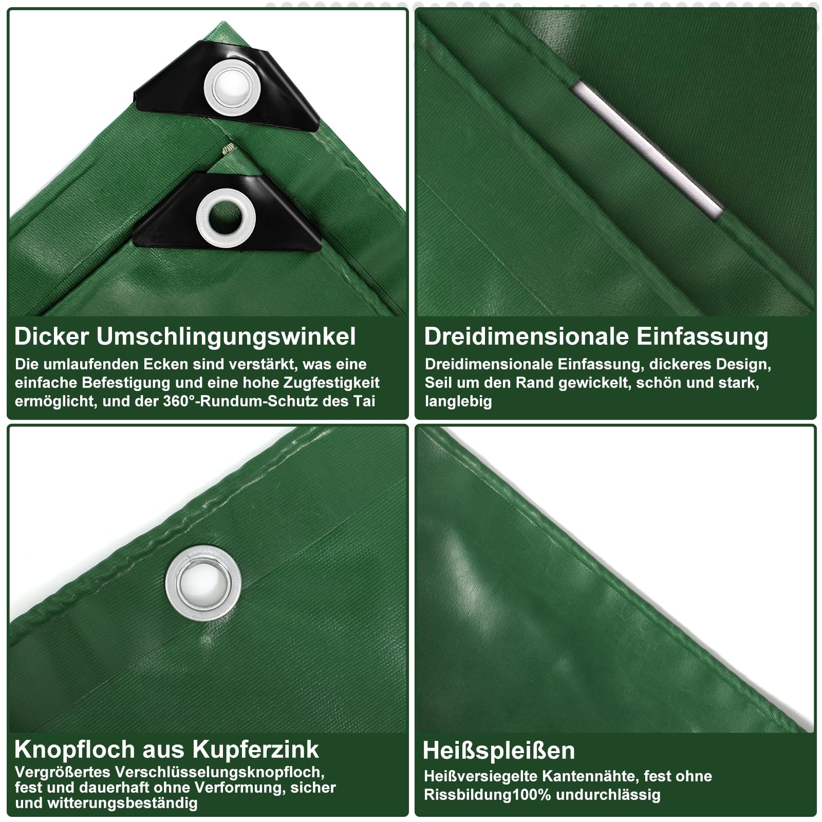 Bâche de protection 670 g/m² avec œillets - Tissu PVC de qualité supérieure - Imperméable et indéchirable - Bords renforcés - Bâche de protection en bois - Bâche de protection pour camion, voiture