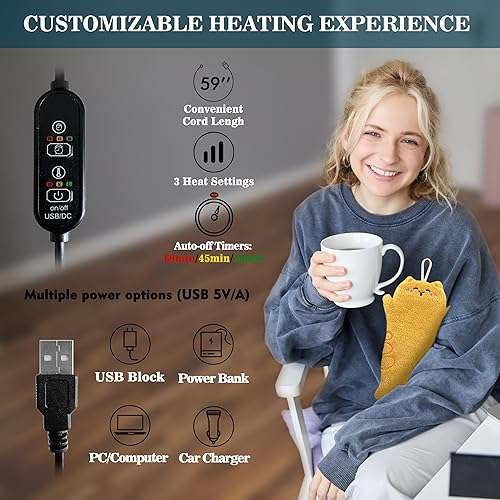 Miniatura 4 de Almohadillas térmicas para aliviar el dolor de espalda, almohadilla térmica delgada para calambres menstruales menstruales, almohadilla térmica