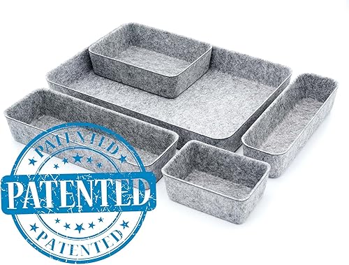 Miniatura 2 de Welaxy Organizador de escritorio de fieltro, bandejas de papel para cartas, clasificador de archivos, organizadores de cajones de escritorio, juego