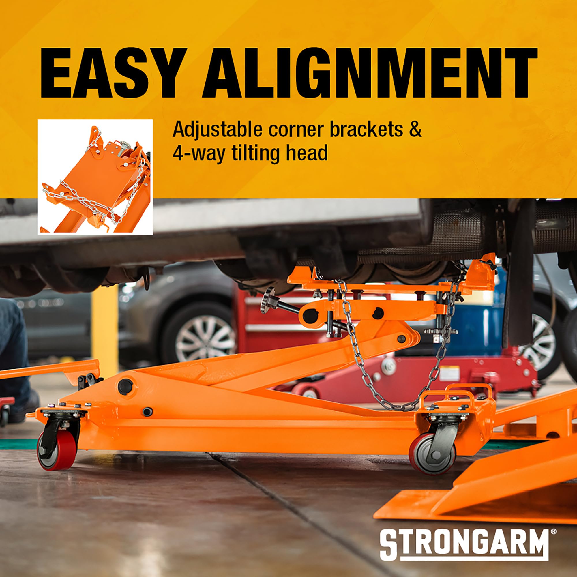 Strongarm 2 Ton Transmission Jack - Low Profile Manual Hydraulic