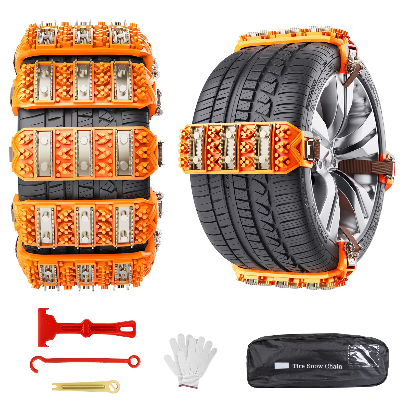 Cadenas de Nieve para Coches Ninonly 8Pcs Cadena Nieve Universal Antideslizante de Emergencia para Coche Camión SUV Adecuadas para Neumáticos Ancho 165mm-265mm para Barro, Arena, Nieve, Hielo, Subida