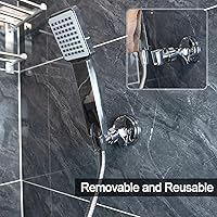 Vista 7 de BlingKingdom 2 soportes ajustables para cabezal de ducha, soportes de montaje de ducha sin taladro, clips extraíbles para cabezal de ducha de mano