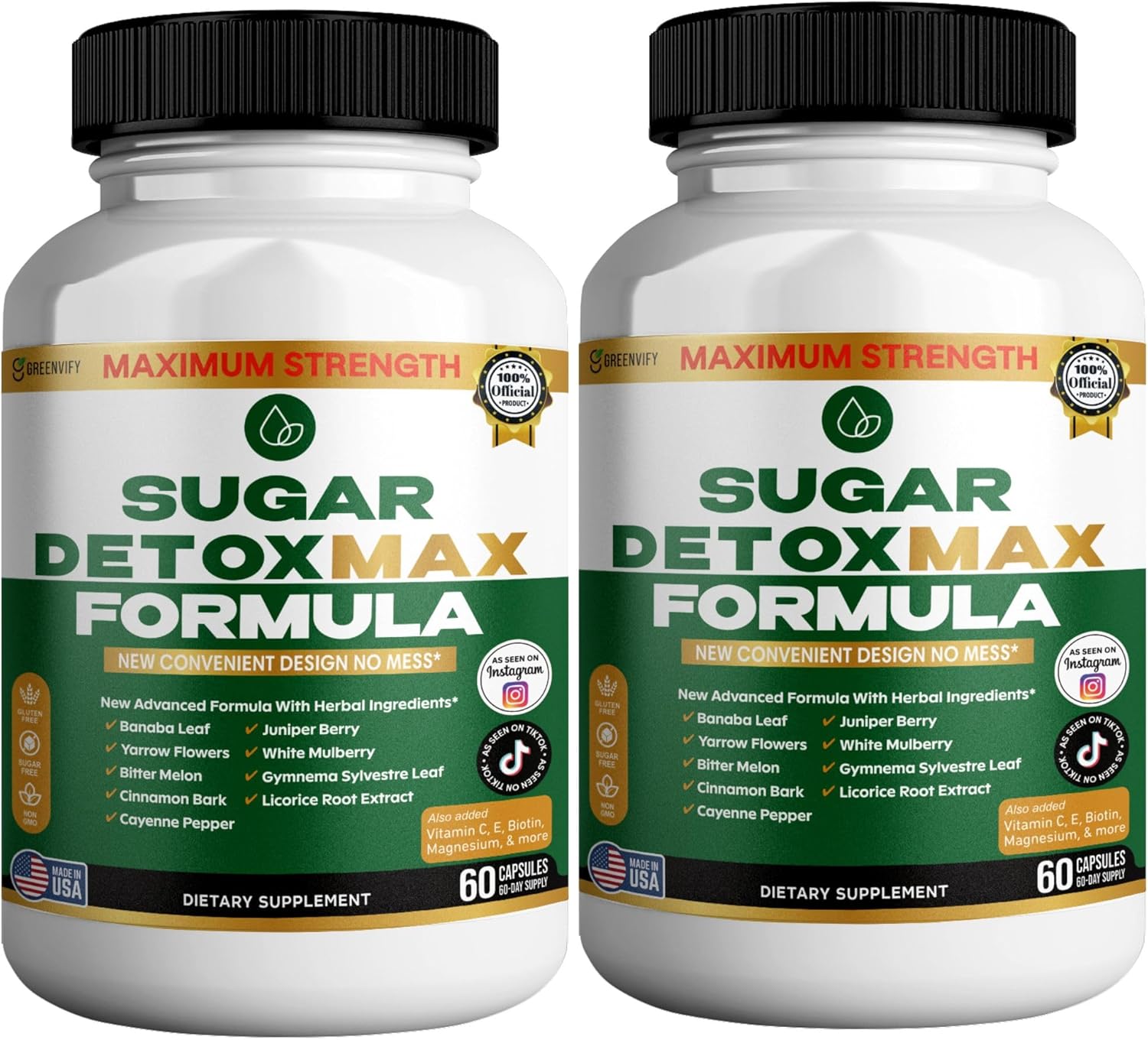 Sugar Detox Max Formula, 60 Capsules, Maximum Strength with Vitamins & Herbs (2)