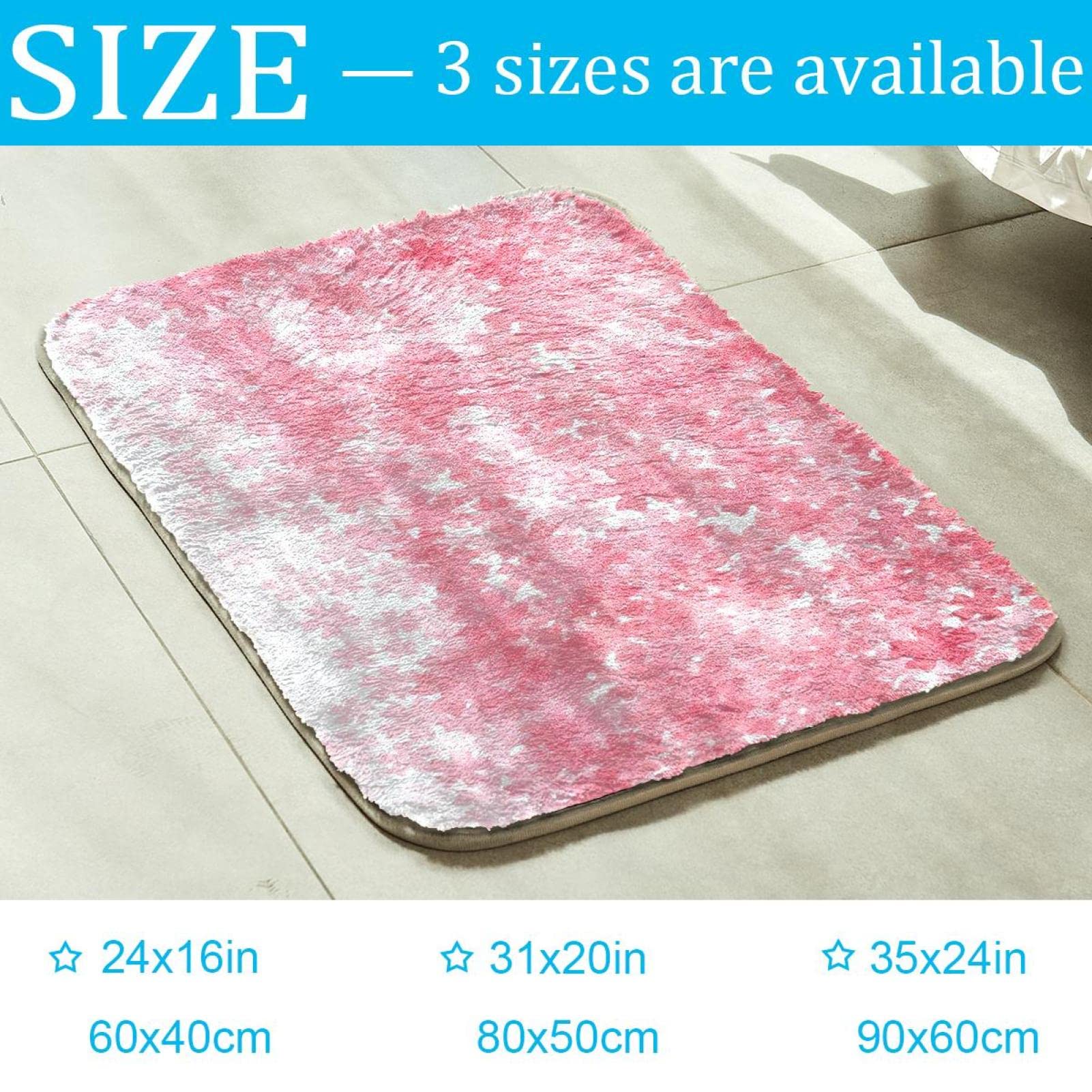 Fluffy Area Shag Teppich Ultra Weich für Schlafzimmer Rosa Blume Mode