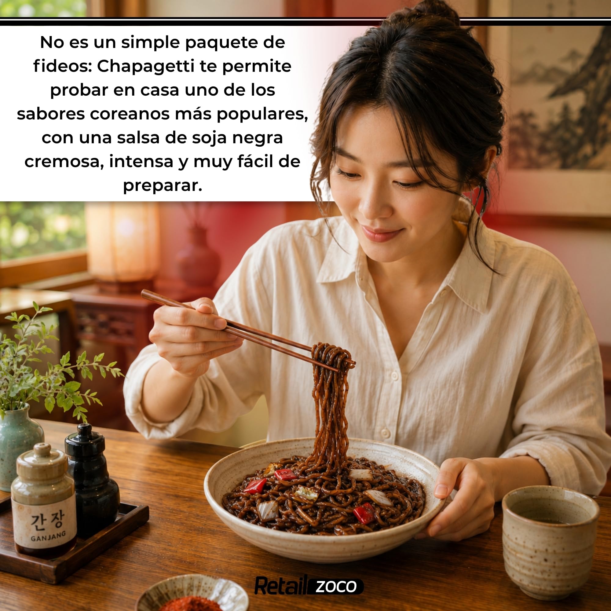 Ramen Coreanos Chapagetti, Fideos Instantáneos Chapagetti, Instant Noodle Ramen Corea, Original Coreano, Agrega agua caliente y cocina por 5 minutos, Sabor picante, 3 unidades de 140 g
