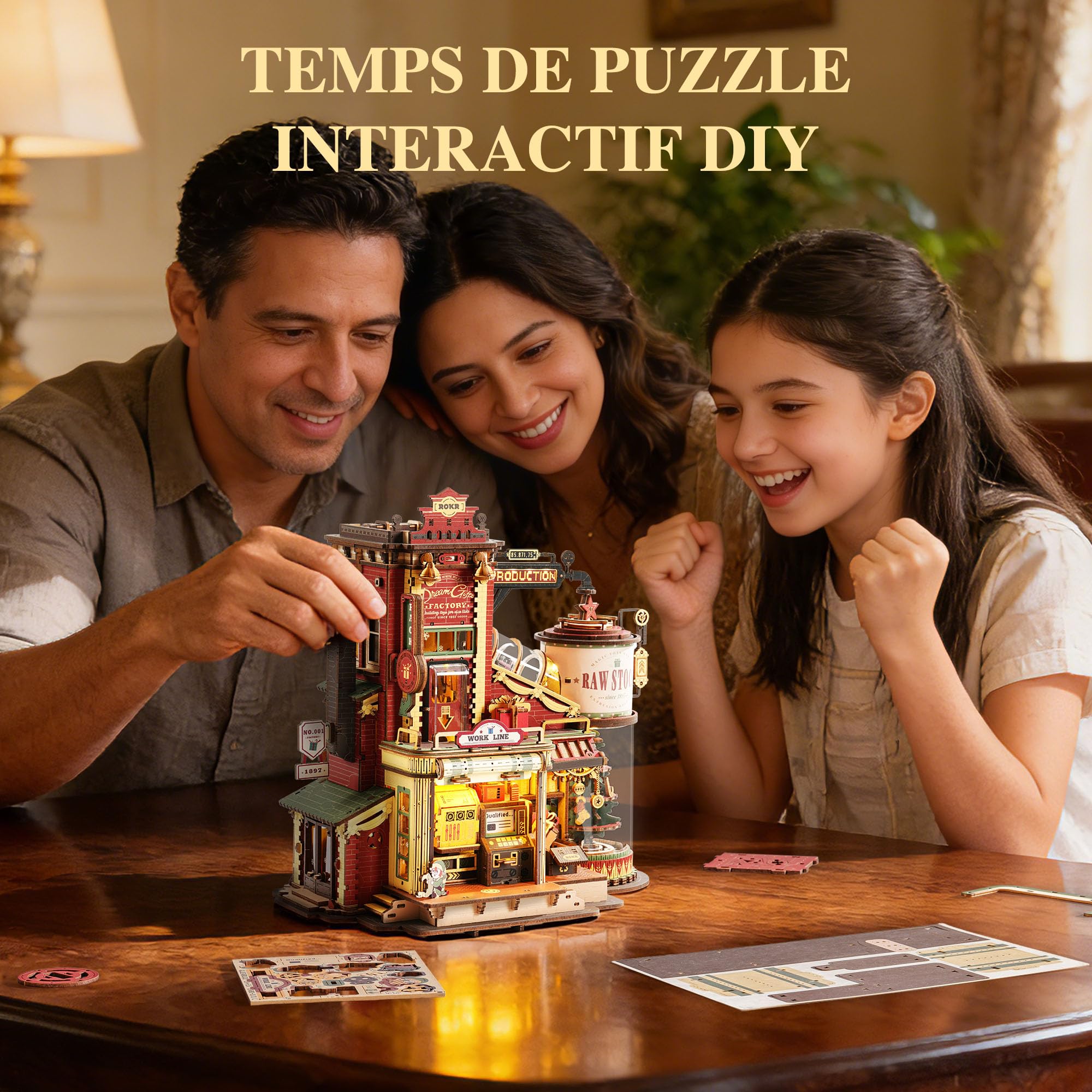 ROKR Puzzle 3D en Bois Boîte à Musique Maquette à Construire Modelisme Construction Adulte Cadeaux Créatifs EAB01