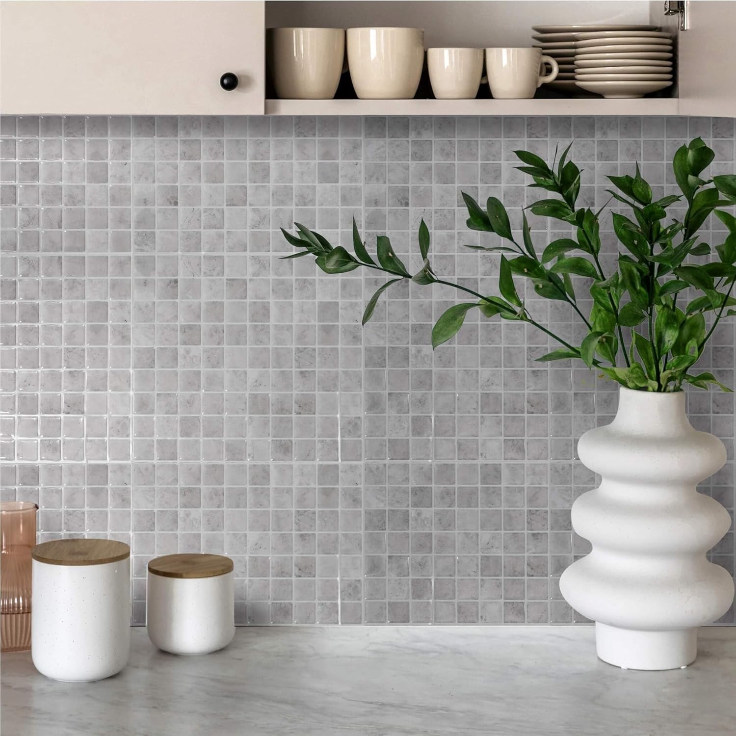 Main Street Creations 4-Sheet Mini Stone Mosaic Kitchen Backsplash Tiles Peel and Stick. Renter Friendly Backsplash. Self Stick Wall Tiles for Your Home and Art Projects
