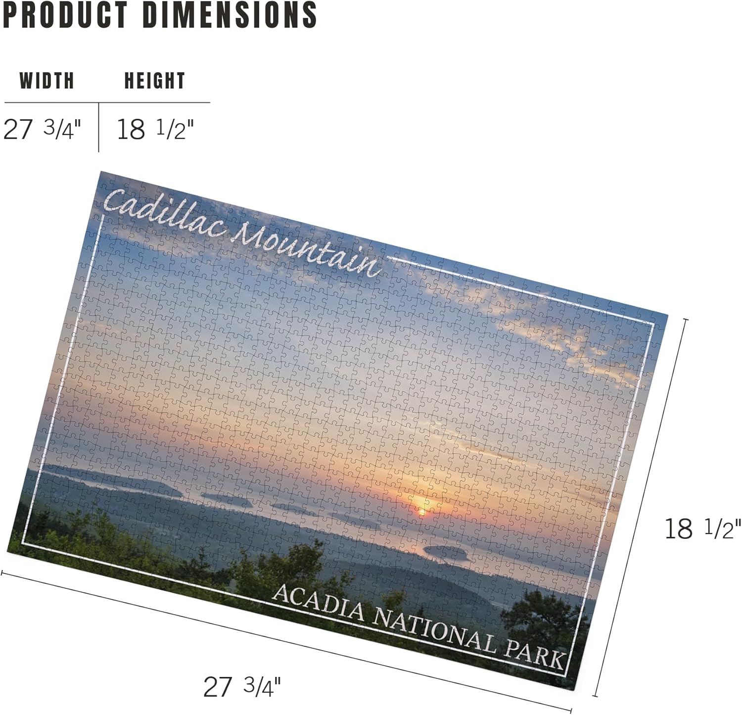 Lantern Press Acadia National Park, Maine, Cadillac Mountain 1000 Piece Jigsaw Puzzle for Adults, Made in USA with Reference Poster