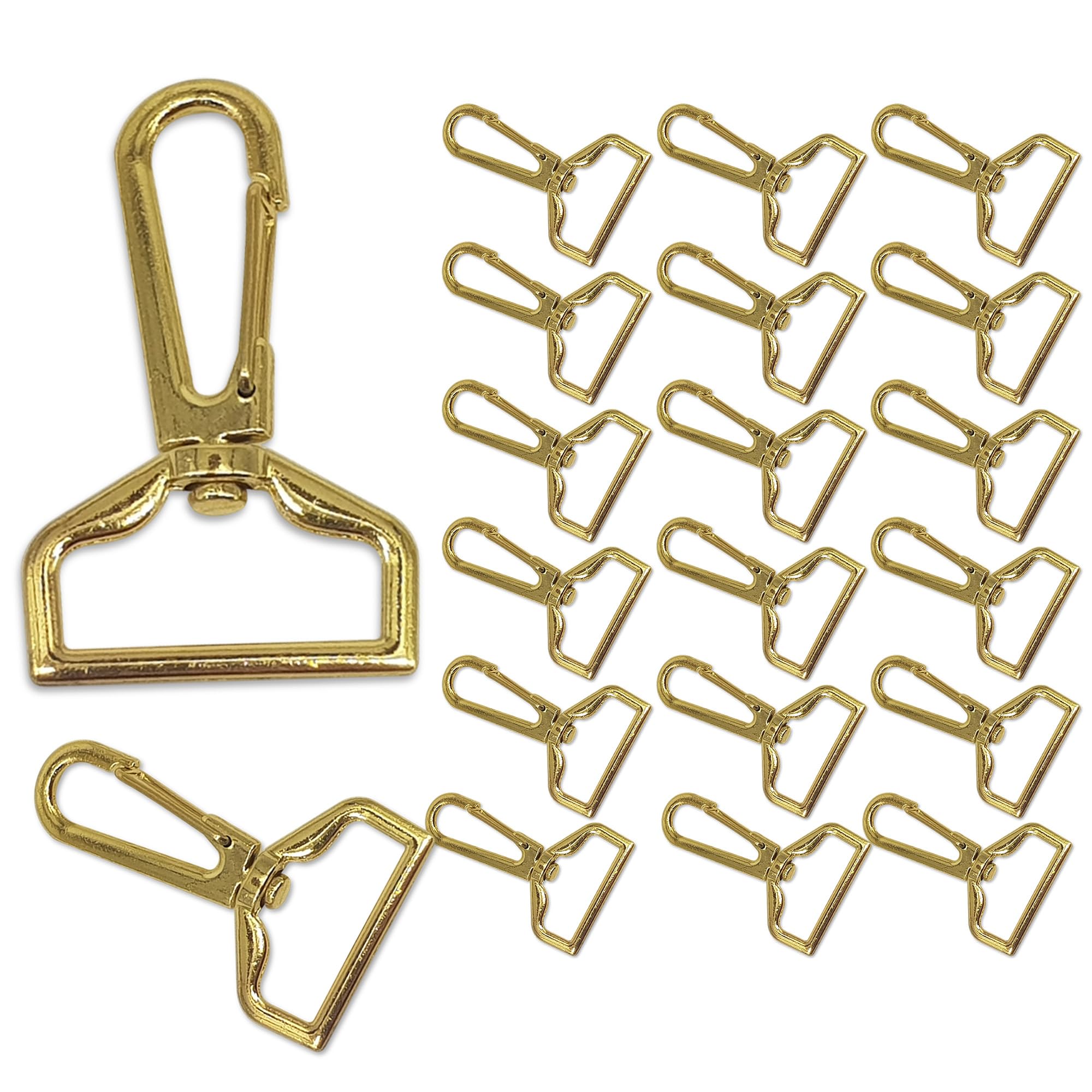 Trimming Shop Metal Lobster Claw Swivel Trigger Clip Hooks Clasp Snap Hook with Keyring Heavy Duty Metal Swivel Clasp for Bags, Keychains, Pet Collars, Webbing Straps, Crafts & DIY Use