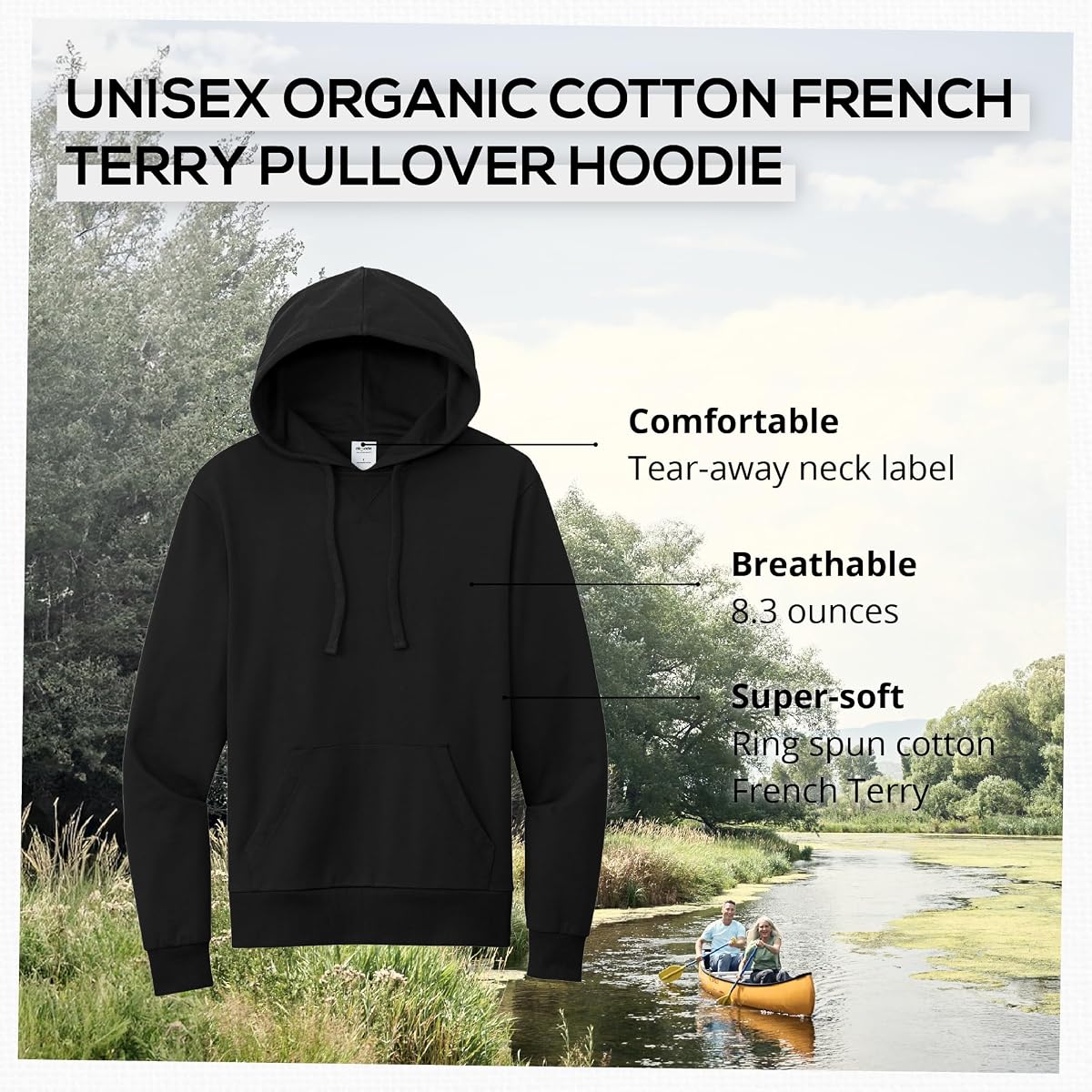 Just Black Organic cotton Hoodie view 4